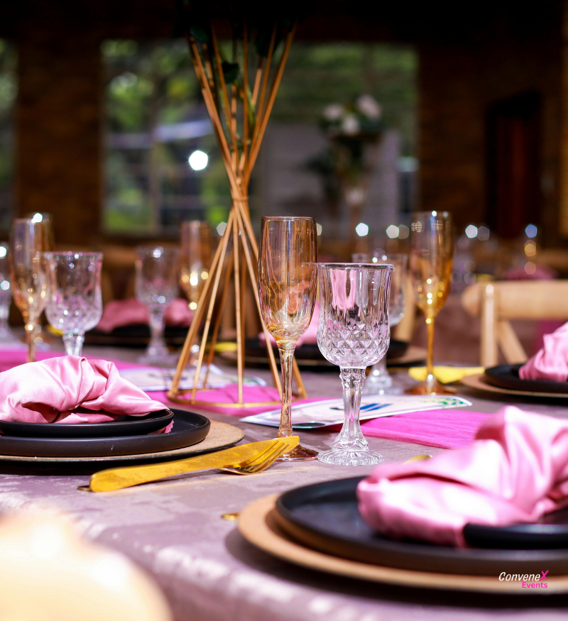 Invitation-only events executive dinner set up